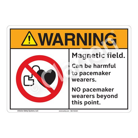 ANSI/ISO Compliant Warning/Magnetic Field Safety Signs Indoor/Outdoor Aluminum (BE) 10 X 7